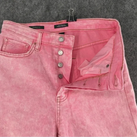 Wild Fable Pink Jeans; Highest Rise, Raw Hem - Picture 3 of 6